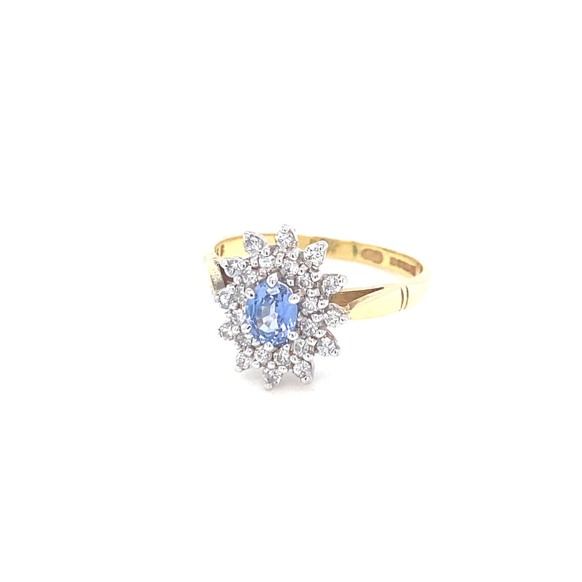 18kt Gold Diamond &amp; Sapphire Ring