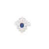 18kt White Gold Ring with Sapphire and Diamonds