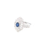 18kt White Gold Ring with Sapphire and Diamonds