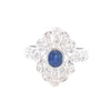 18kt White Gold Ring with Sapphire and Diamonds