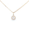 9kt Gold Round Clear Stone Pendant