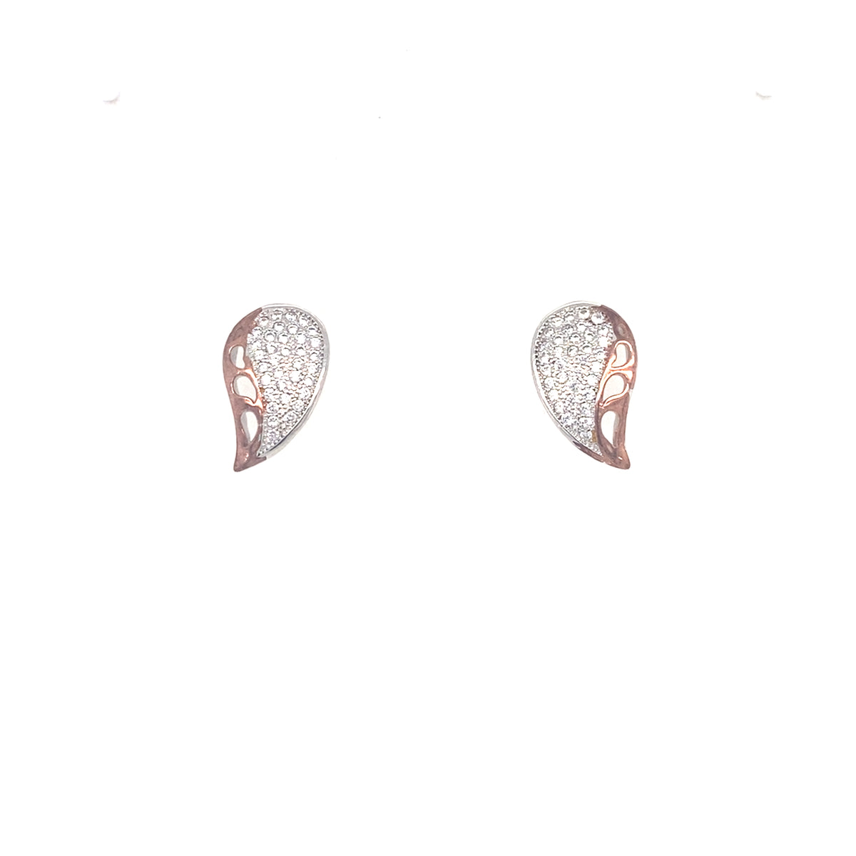 Sterling Silver Earrings with Rose Gold Colour