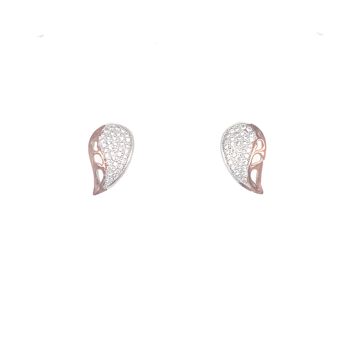 Sterling Silver Earrings with Rose Gold Colour