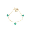 Sterling Silver Gold Colour Bracelet with Green Stones