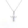 Sterling Silver Clear Stone Cross