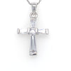 Sterling Silver Clear Stone Cross