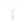 Sterling Silver Three Stone Clear Pendant