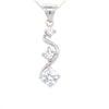 Sterling Silver Three Stone Clear Pendant