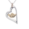 Sterling Silver Heart Pendant with Claddagh Symbol