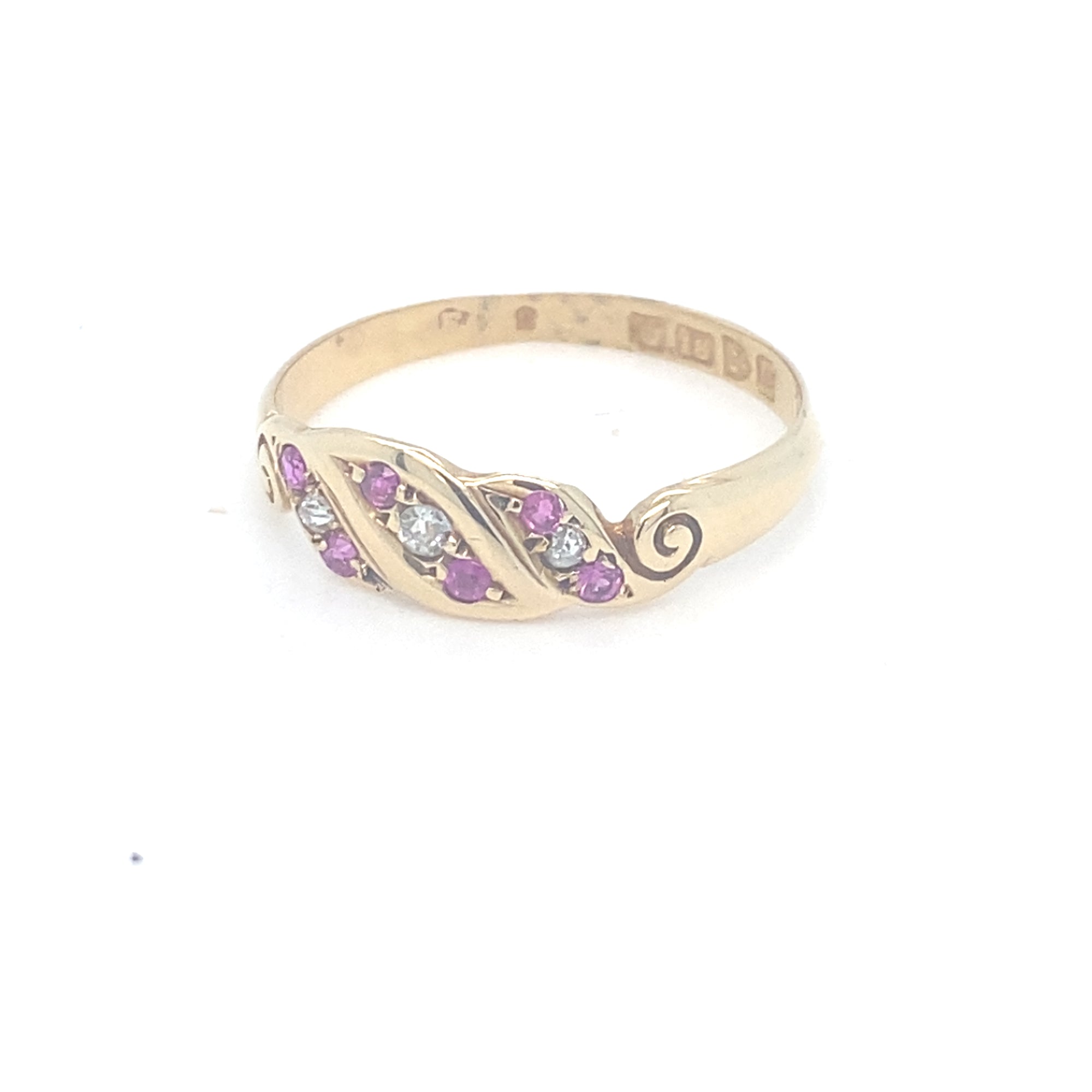 18kt Gold Antique Ruby &amp; Diamond Ring