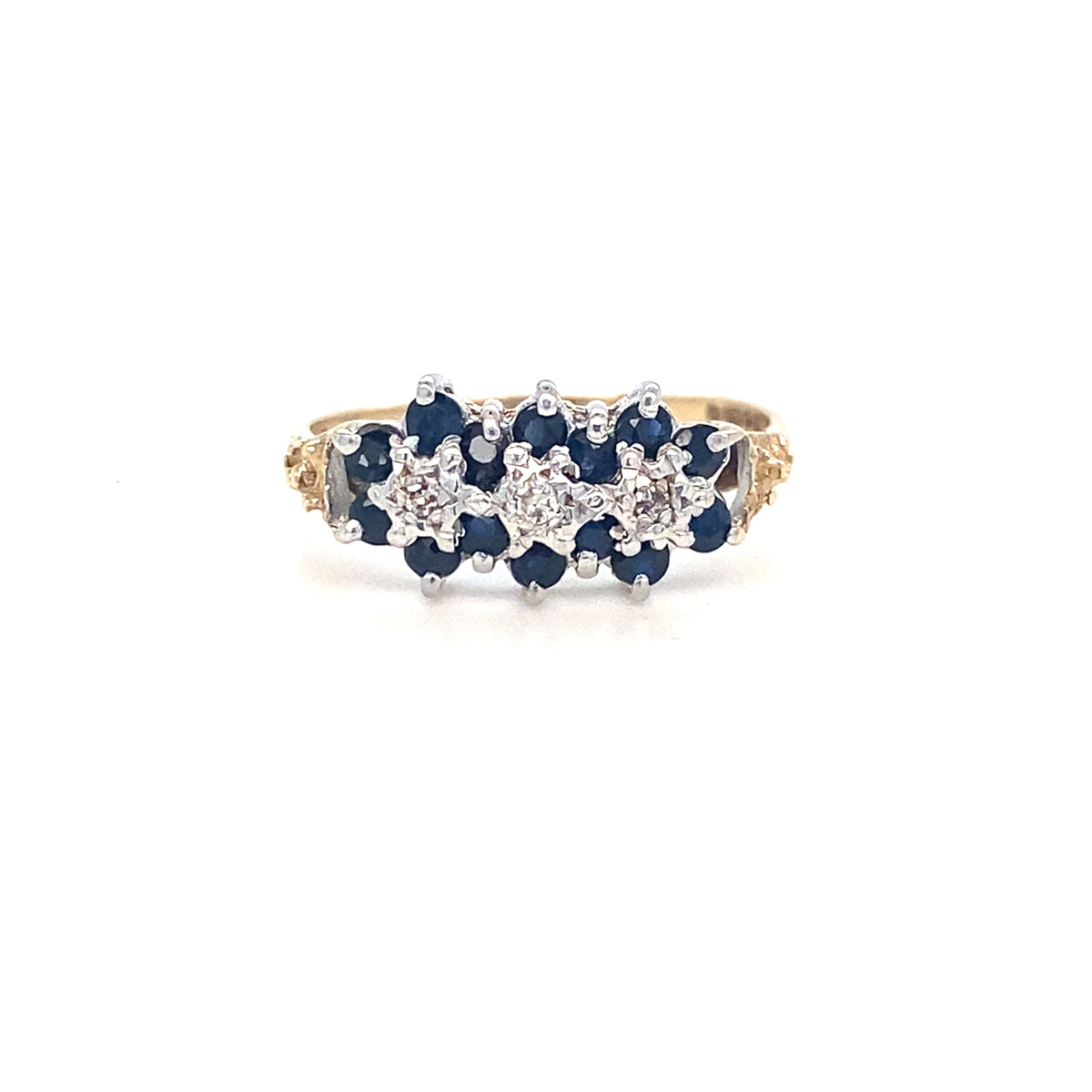 9kt Gold Sapphire &amp; Diamond Ring