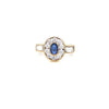 9kt Gold Ring with Blue &amp; Clear Stones