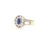 9kt Gold Ring with Blue &amp; Clear Stones