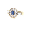 9kt Gold Ring with Blue &amp; Clear Stones