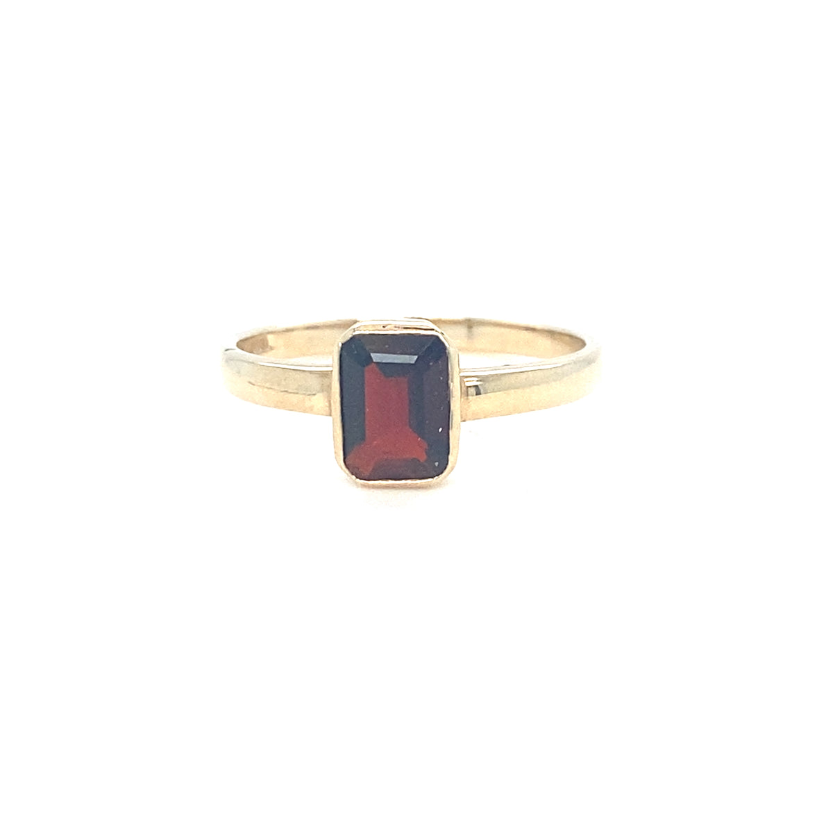 9kt Gold Ring with Garnet Coloured Stone