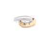 9kt gold/Matt White Gold Crossover Ring