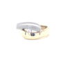 9kt gold/Matt White Gold Crossover Ring