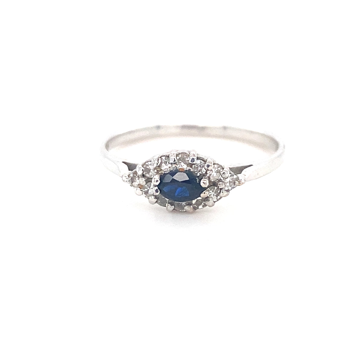 18kt White Gold Sapphire &amp; Diamond Ring