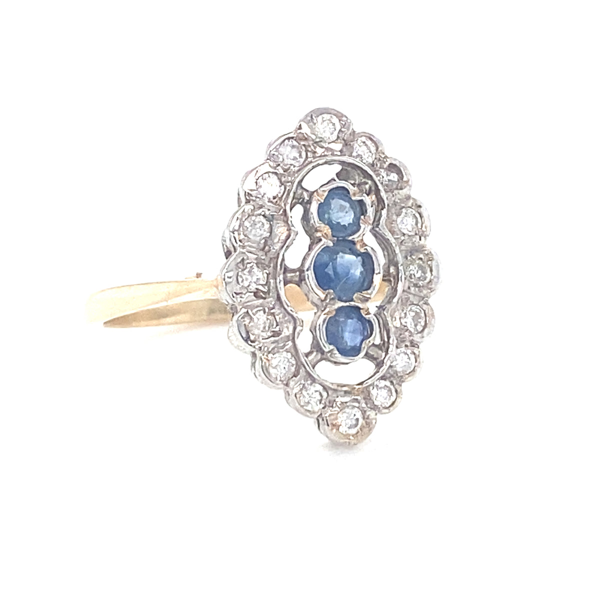 9kt Gold Sapphire &amp; Diamond Ring