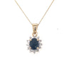 9kt Gold Diamond &amp; Sapphire Pendant