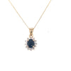 9kt Gold Diamond &amp; Sapphire Pendant