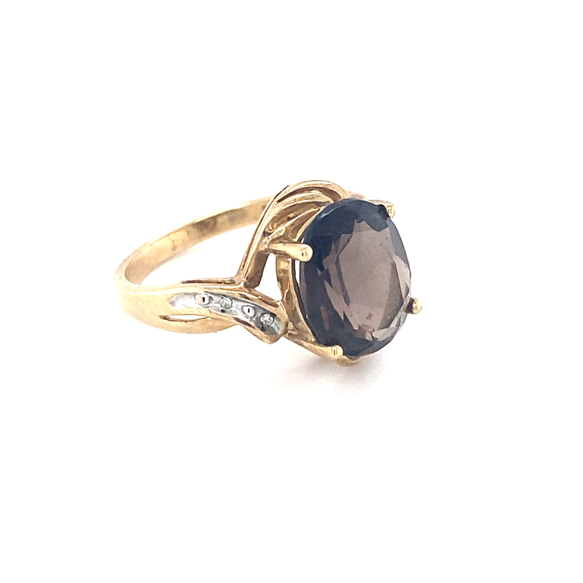 9kt Gold Smokey Topaz Ring