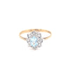 9kt Gold Diamond &amp; Aquamarine Ring