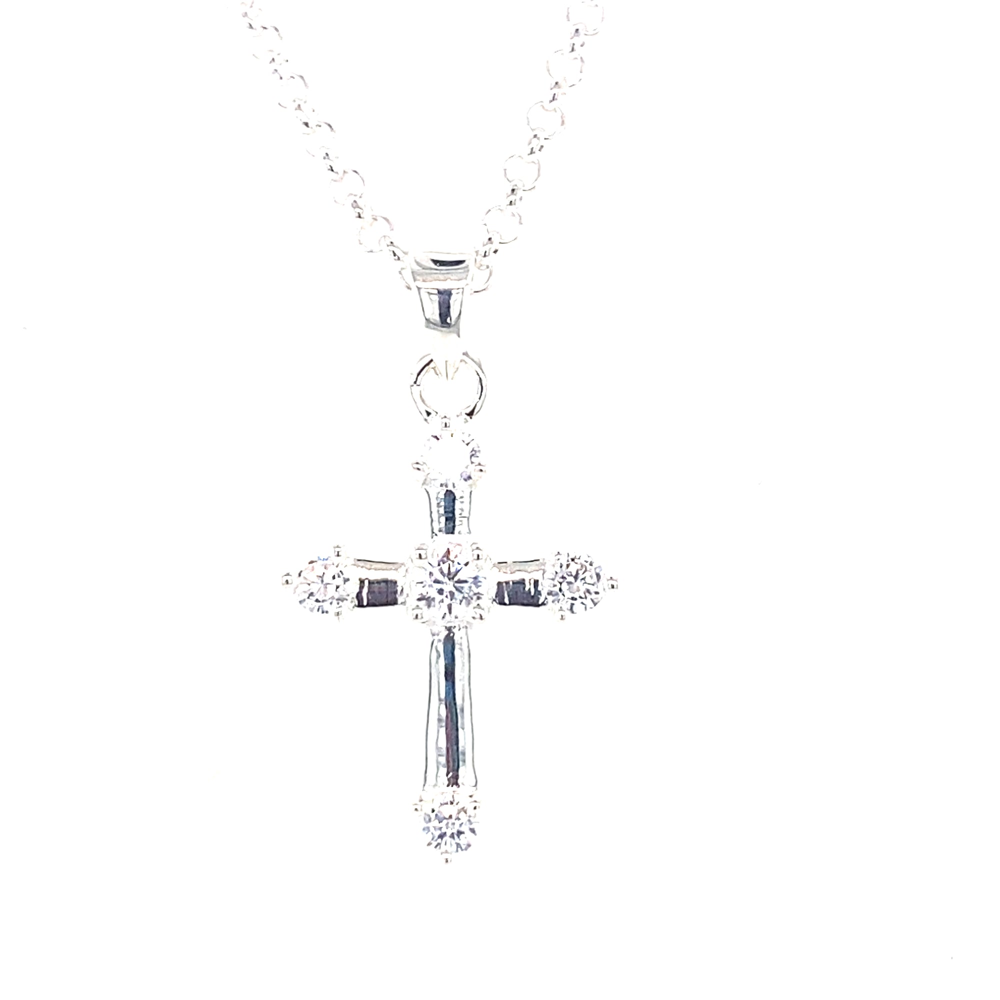Sterling silver Cross with Clear Stones