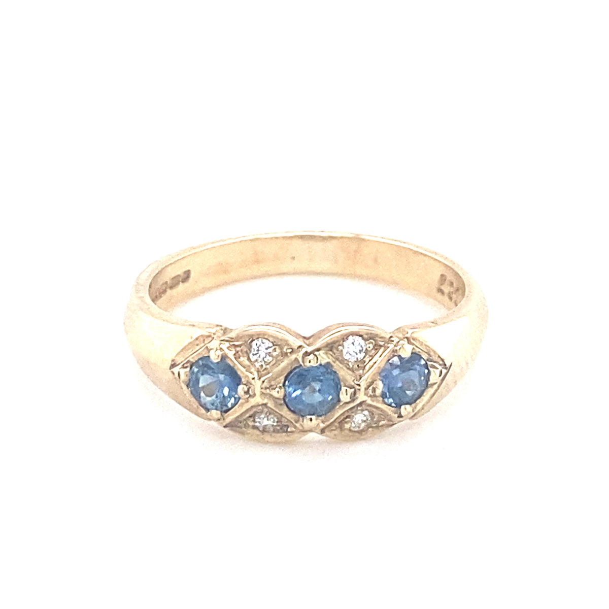 9kt Gold Sapphire &amp; Diamond Ring