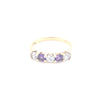 9kt Gold Clear&amp; Purple Stone Ring