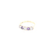 9kt Gold Clear&amp; Purple Stone Ring