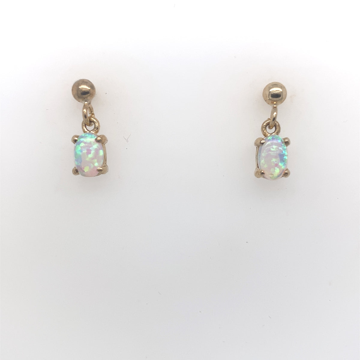 9kt Gold Small Drop Opal Earrings