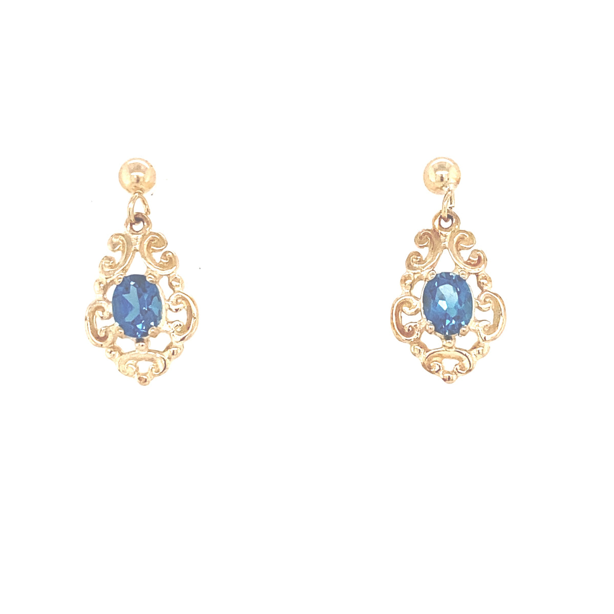 9kt Gold Turquoise Drop Earrings