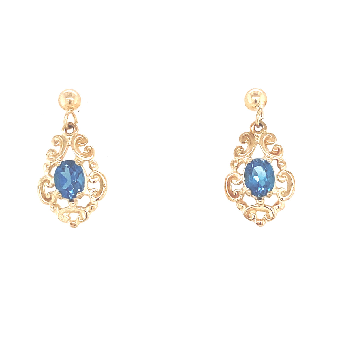 9kt Gold Turquoise Drop Earrings