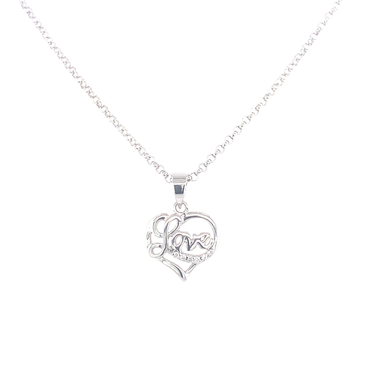 Sterling Silver &#39;Love&#39; Pendant