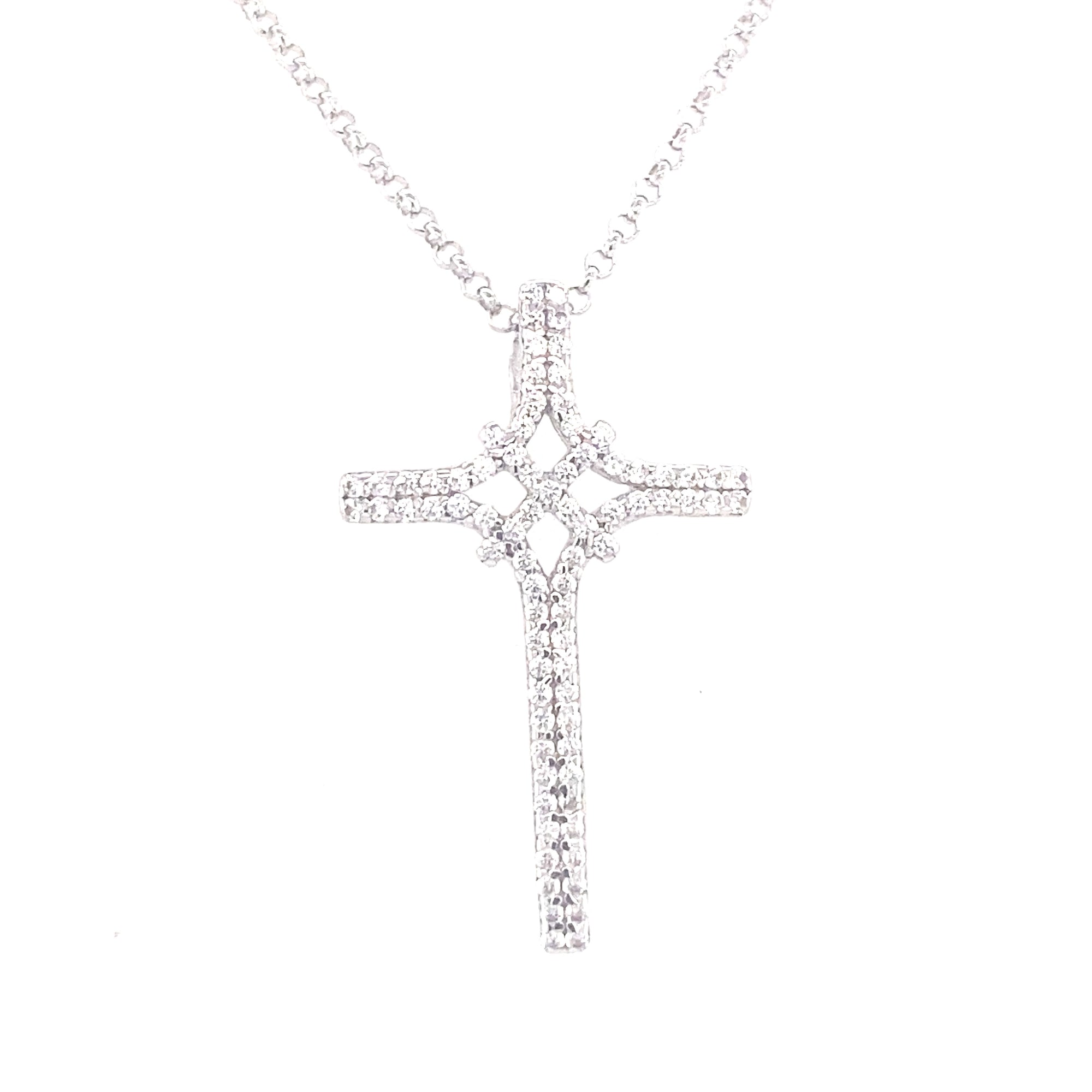 Sterling Silver Stoneset Cross