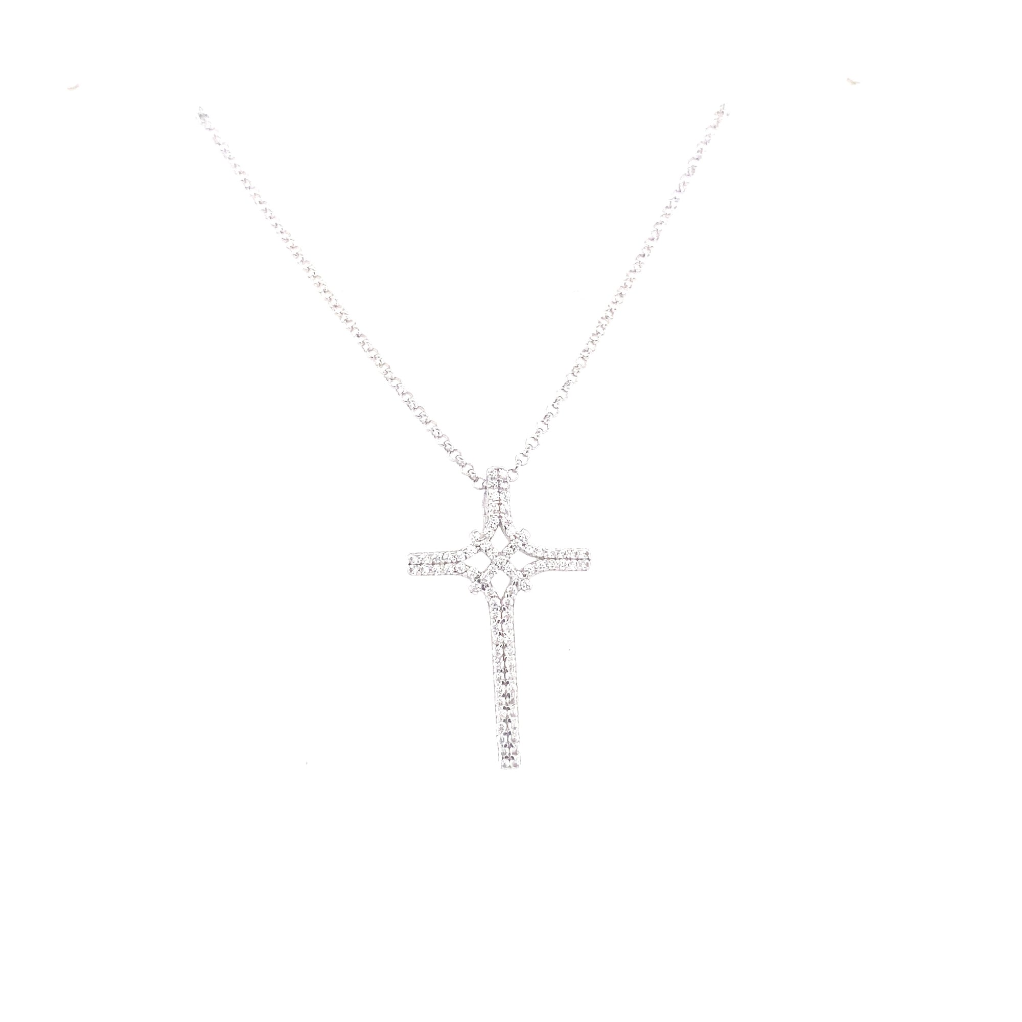 Sterling Silver Stoneset Cross