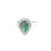 Sterling Silver Ring with Pear Shaped Emerald Stone