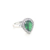 Sterling Silver Ring with Pear Shaped Emerald Stone