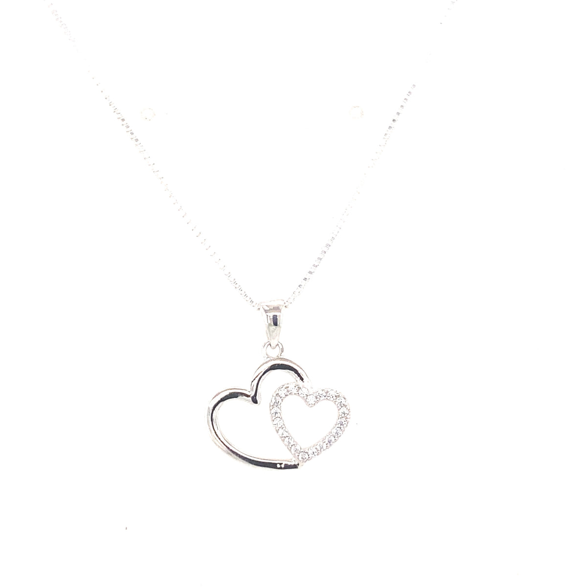 Sterling Silver Double Heart Pendant