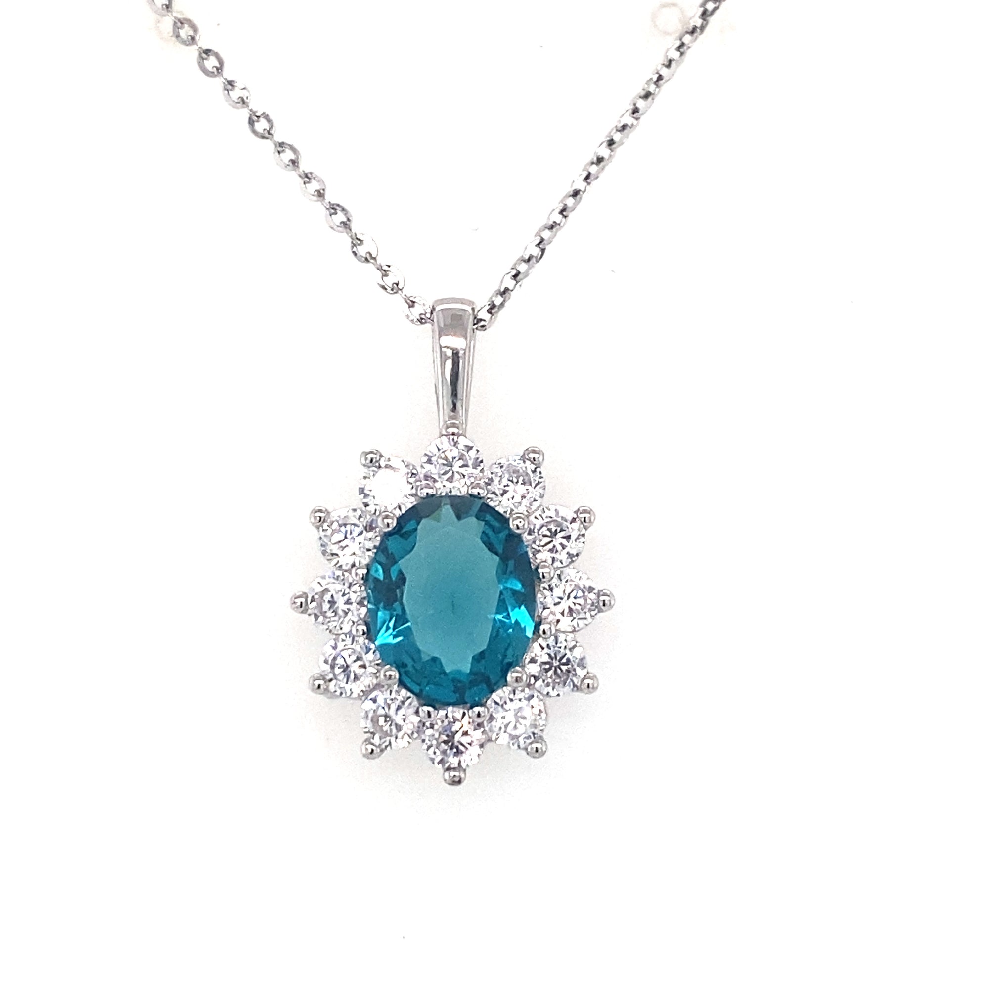 Sterling Silver Turquoise Cluster Pendant