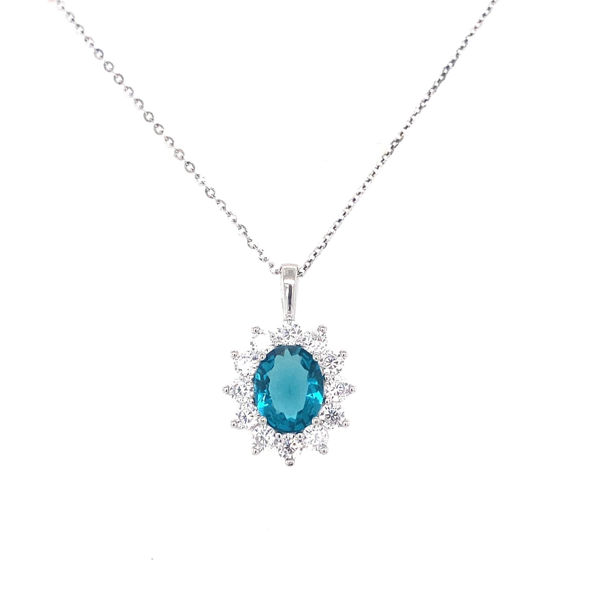 Sterling Silver Turquoise Cluster Pendant