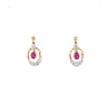 9kt Gold Drop Earring with Ruby and Diamonds