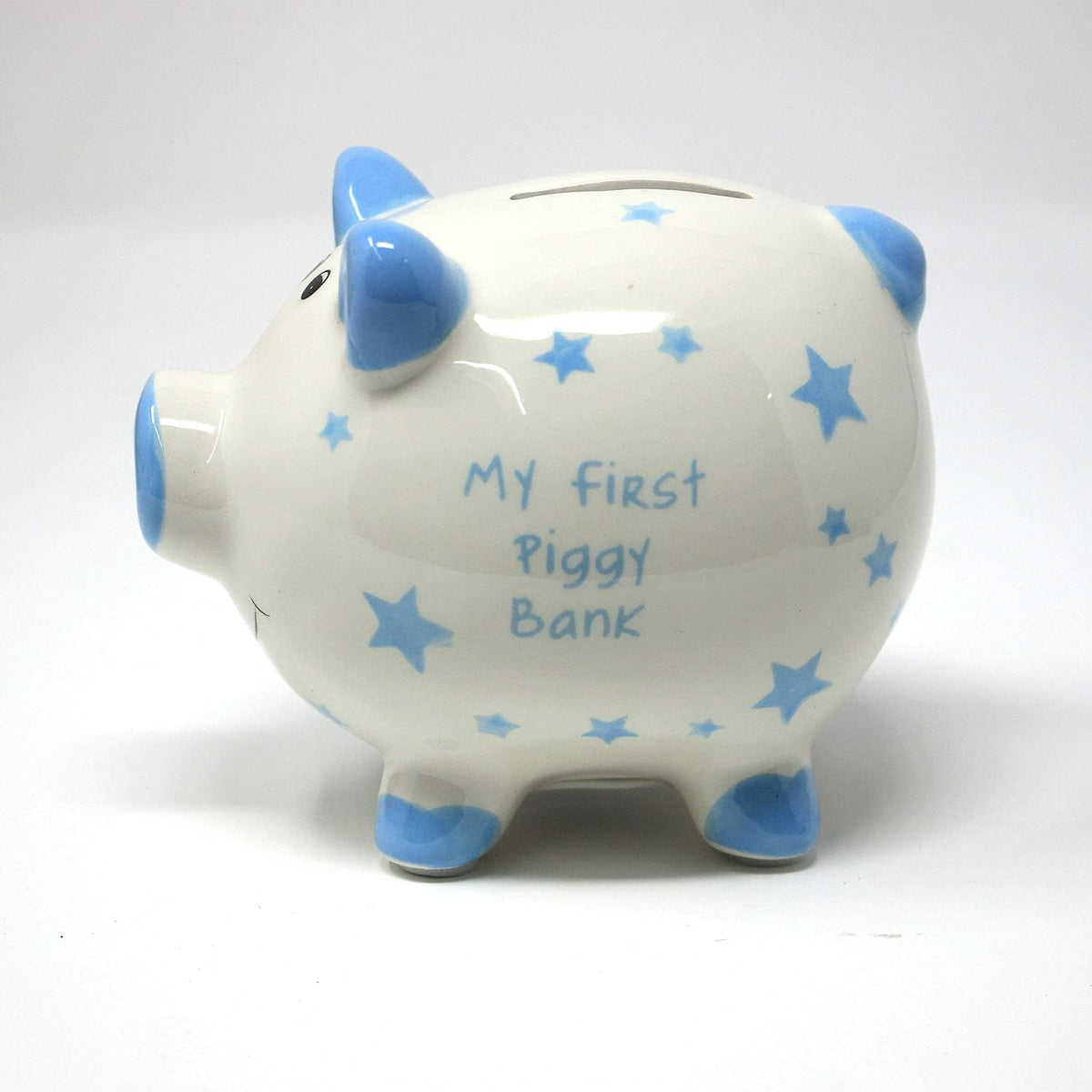 Ceramic Blue &#39;My First Piggy Bank&#39;