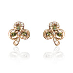 Tipperary Crystal Maureen O&#39;Hara Rose Gold Shamrock Earrings
