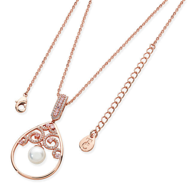 Tipperary Rose Gold Ornate Swirl Pendant