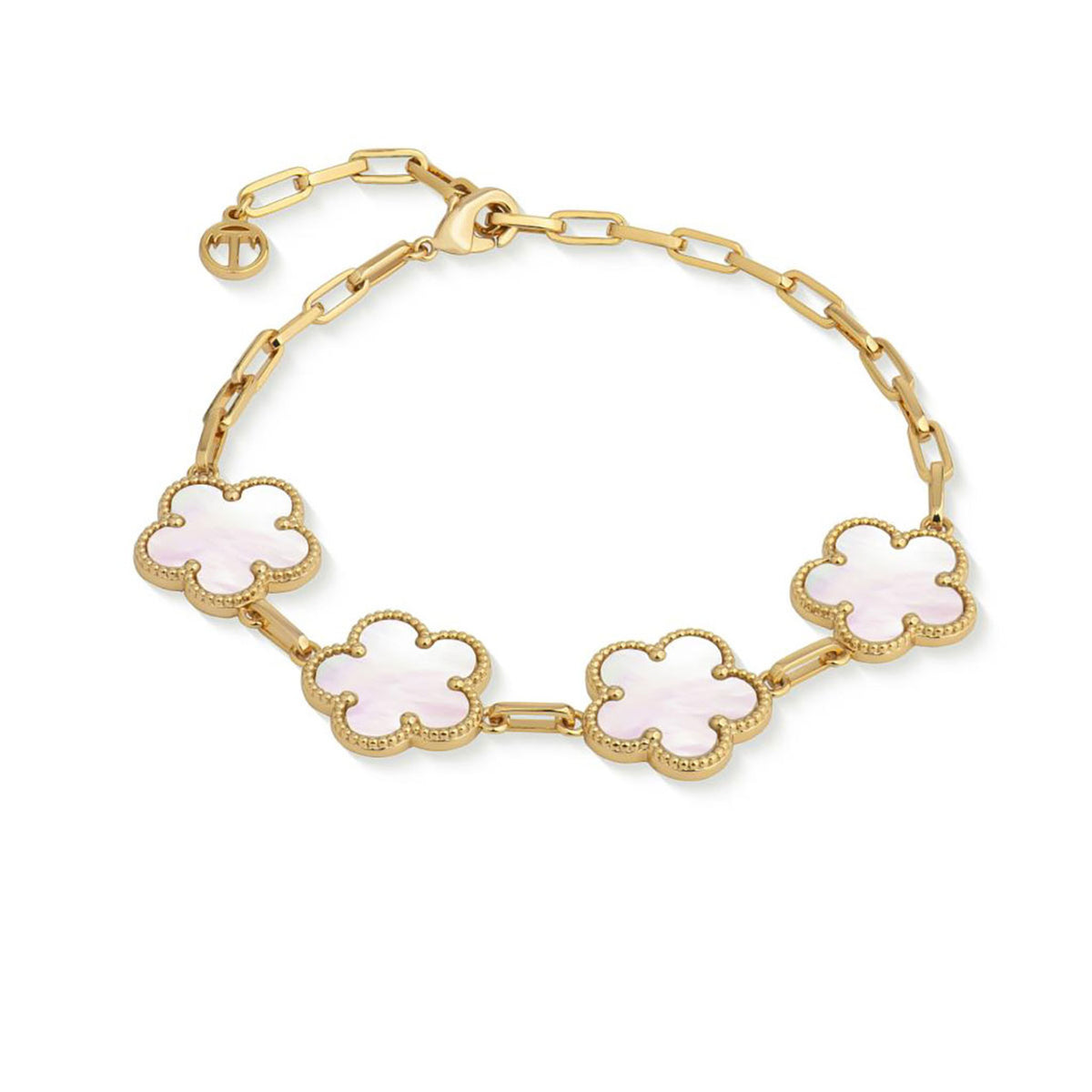 Le Fleur Collection Gold Mother of Pearl 4 Charm Bracelet