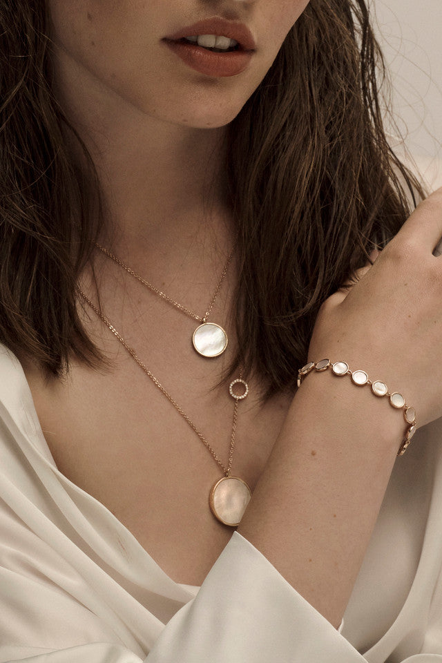 MOTHER OF PEARL FULL MOON BRACELET - ROSE GOLD Tipperary Crystal