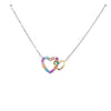 Sterling Silver Colourful double heart pendant