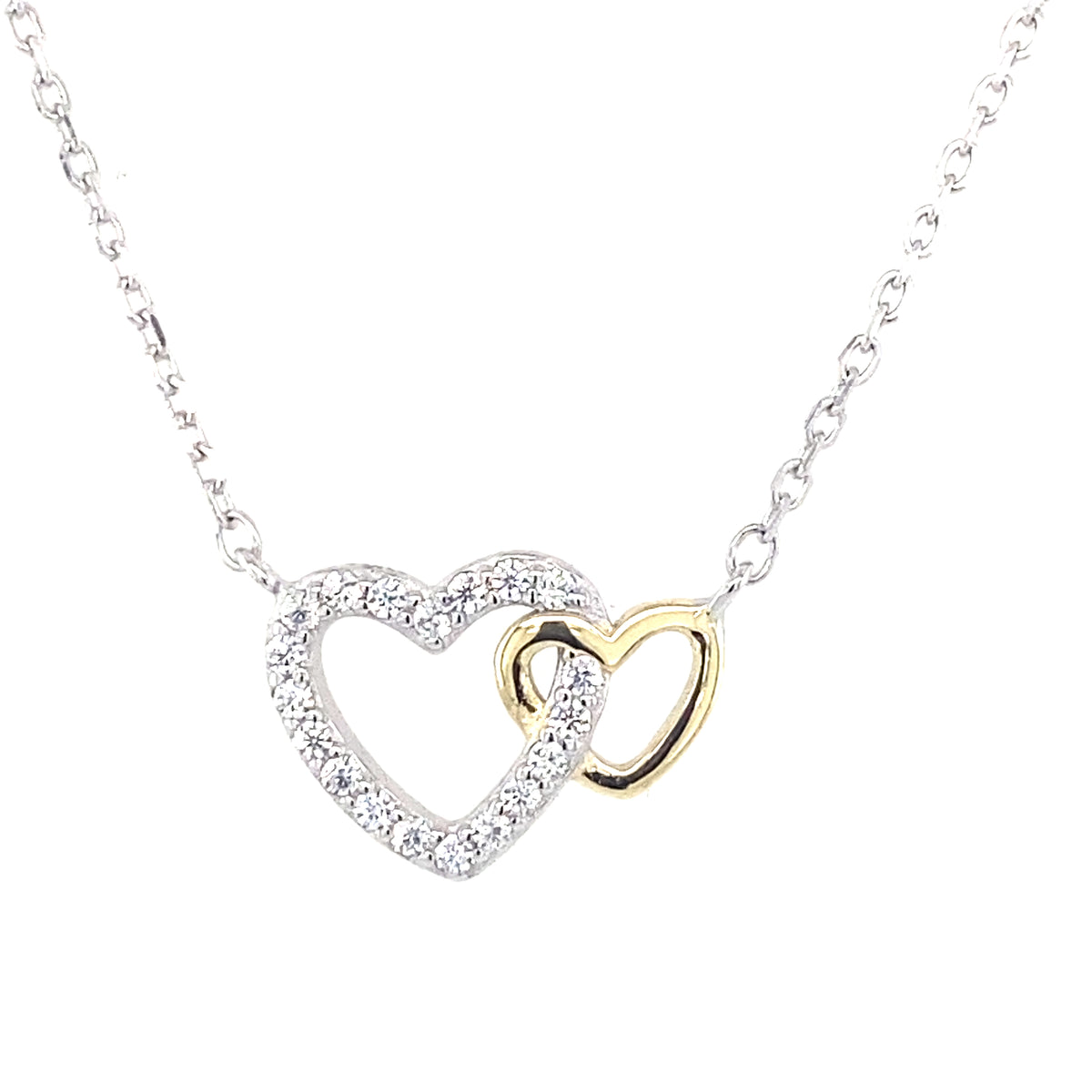 Sterling Silver Intertwinned Hearts Pendant